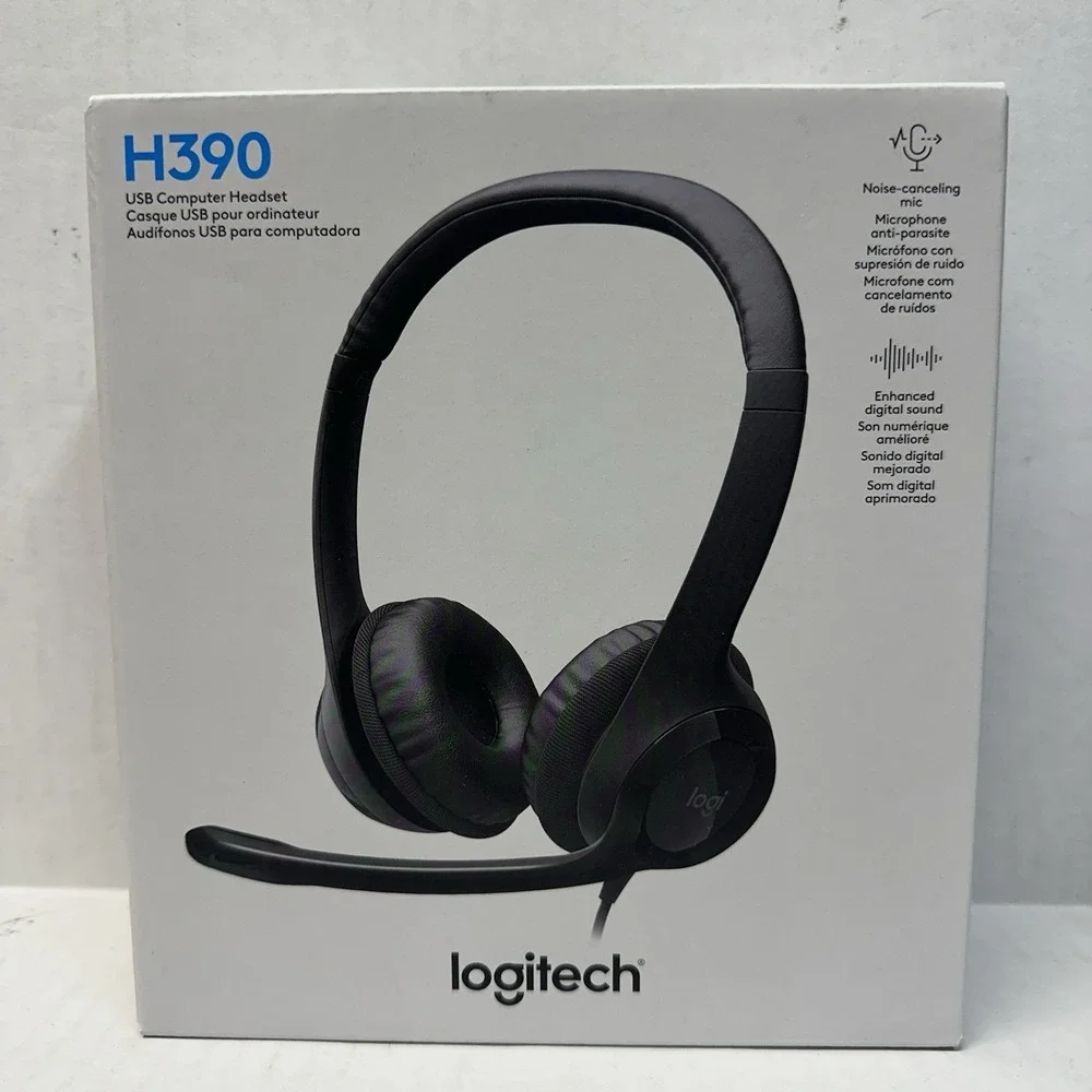 Logitech H390 USB Computer‎ Headset with Noise-Canceling MIC - Black USB-A